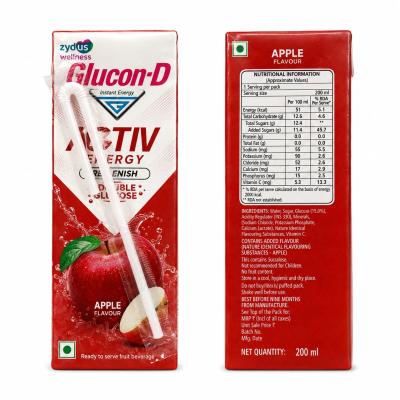 GLUCON-D APPLE FLAVOUR INSTANT ENERGY DRINK - 200ml